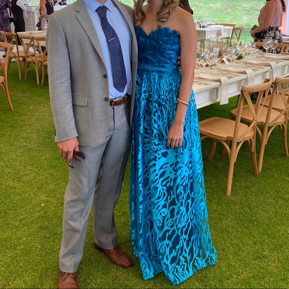 Handmade teal gown - Picture 2 of 6